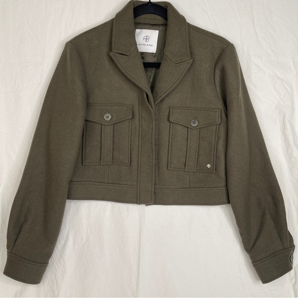 Anine Bing Dallas Jacket Army Green Size Small - Picture 2 of 10